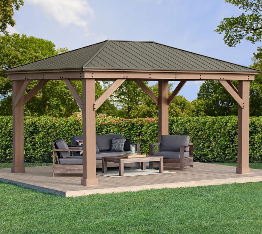 B-WARE Westmann Holz Pavillon Devon 1216 | Natur | 490x371x315 cm 