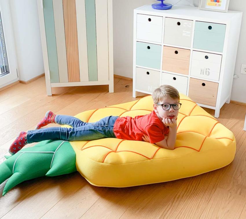 Westmann Stoff Sitzsack Ananas gelb 130x68 cm 