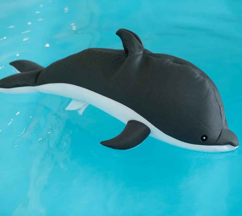Westmann Stoff Schwimmtier Delfin | Grau | 40x102x36 cm 