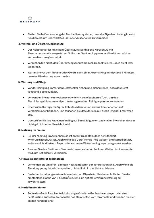 Westmann Infrarot Heizstrahler Volcano | Schwarz | 20x20x80 cm 