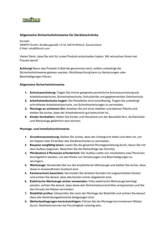 Trimetals Metall Gartenschrank Guardian D63 | Grau | 98x172x187 cm Inkl. 2 Regalen