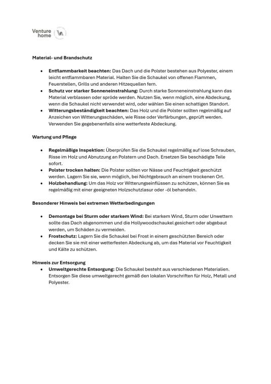 VENTURE HOME Metall Hollywoodschaukel Malaga | Schwarz | 210x120x168 cm 