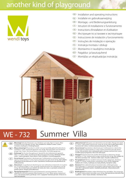 Wendi Toys Holz Spielhaus Krokodil | Natur | 155x120x168 cm 