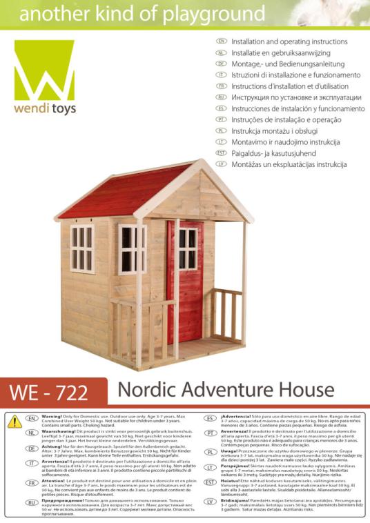Wendi Toys Holz Spielhaus Fuchs | Natur | 120x120x155 cm 