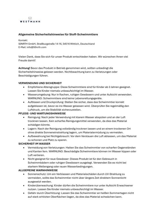 Westmann Stoff Schwimmtier Hummer | Rot | 80x95x18 cm 