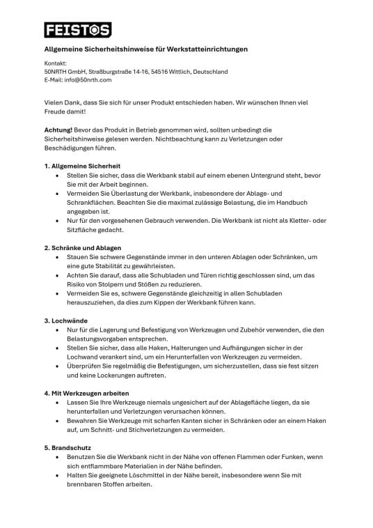 FEISTOS Werkstatteinrichtung | Werkbank Heros 2 | inkl. Lochwand | Anthrazit/Schwarz | 169x60x87 cm 