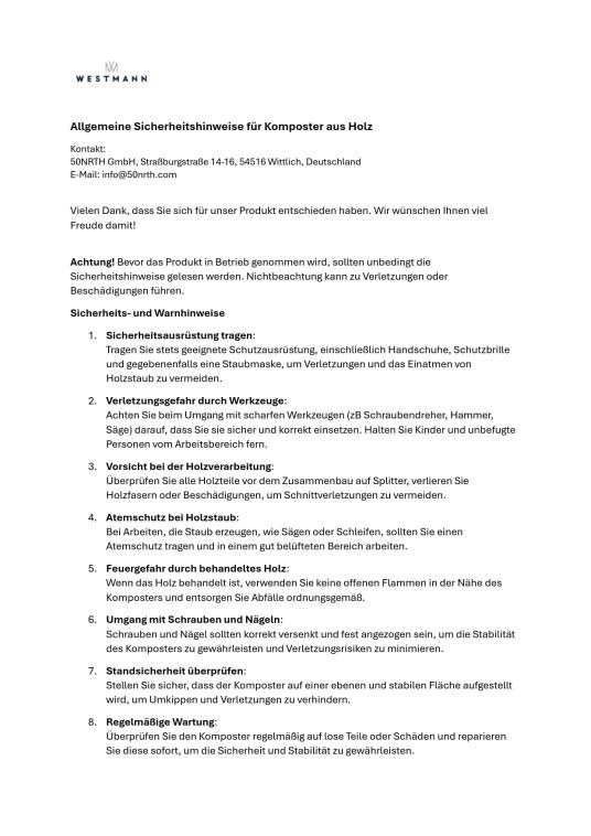 Westmann Holz Komposter Konni L | Lärchenholz | Natur | 100x130x80 cm 