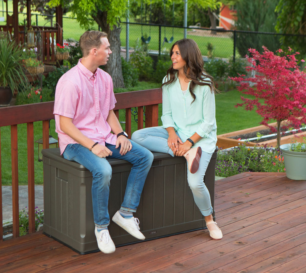Lifetime Kunststoff Gartenbox 440 L | Auflagenbox & Gartentruhe | Braun