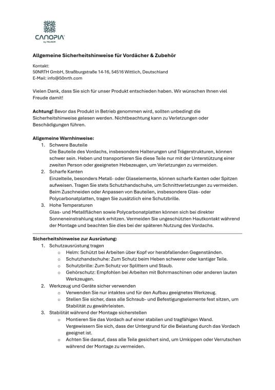 Palram - Canopia Vordach Nancy 4500 | Anthrazit | 452x94 cm 