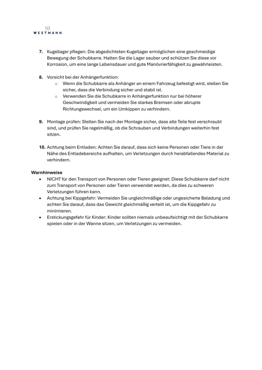 Westmann Prakta S | kleine Kunststoff Schubkarre  