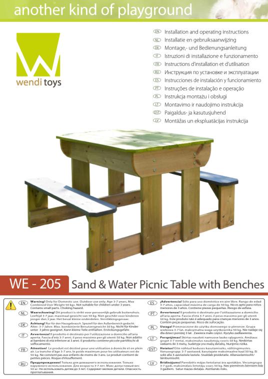 Wendi Toys Holz Kindersitzgruppe & Matschtisch Esel | Natur Grün | 79x100x53 cm 