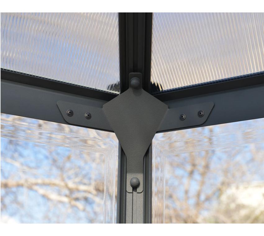 Palram - Canopia Aluminium Gewächshaus Oasis | Anthrazit | 363x316x289 ...