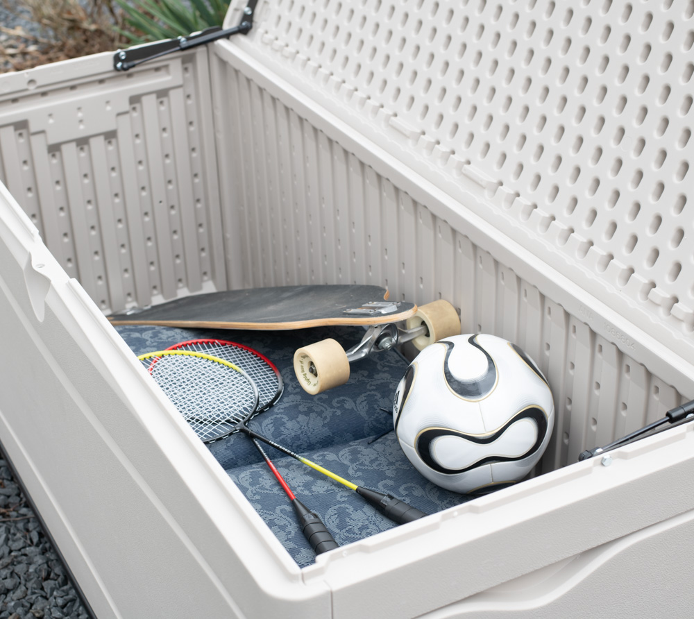 Lifetime Kunststoff Gartenbox 495 L | Auflagenbox & Gartentruhe | Lichtgrau
