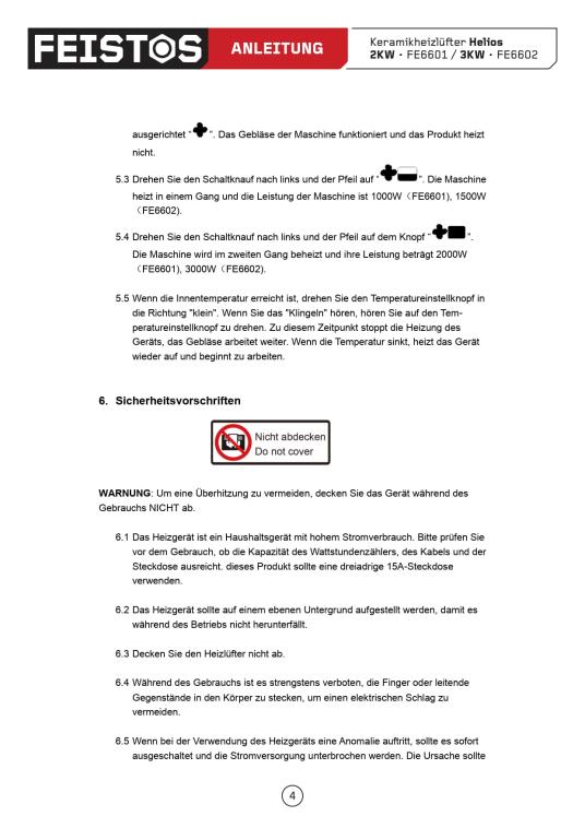 FEISTOS Heizlüfter Ikarus 5000 | 5000 W | 36x32x45 cm 