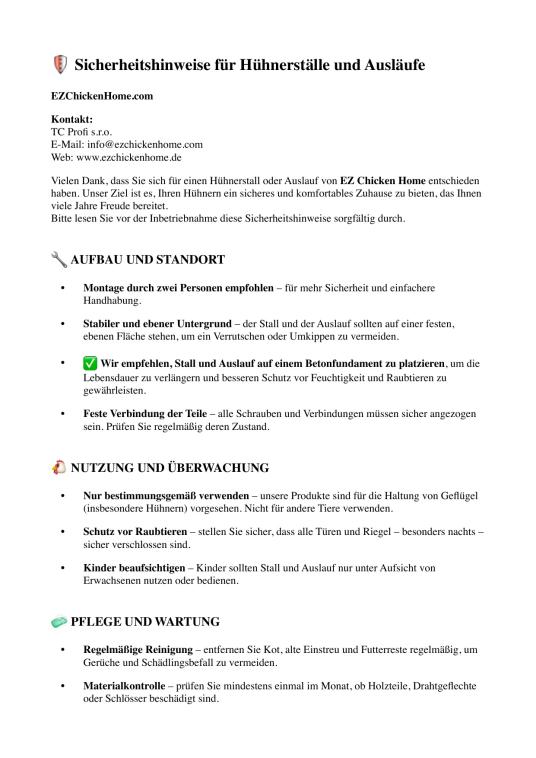 EZ Chicken Hühnerhaus M | Holz Hühnerstall begehbar | 5 Hühner 