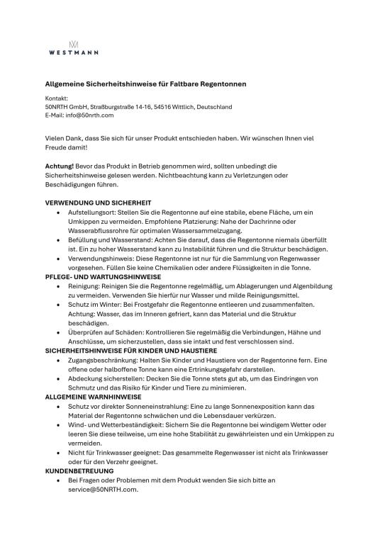 Westmann Regentonne Oskar XL | Faltbar | Grün | 1000 L | 