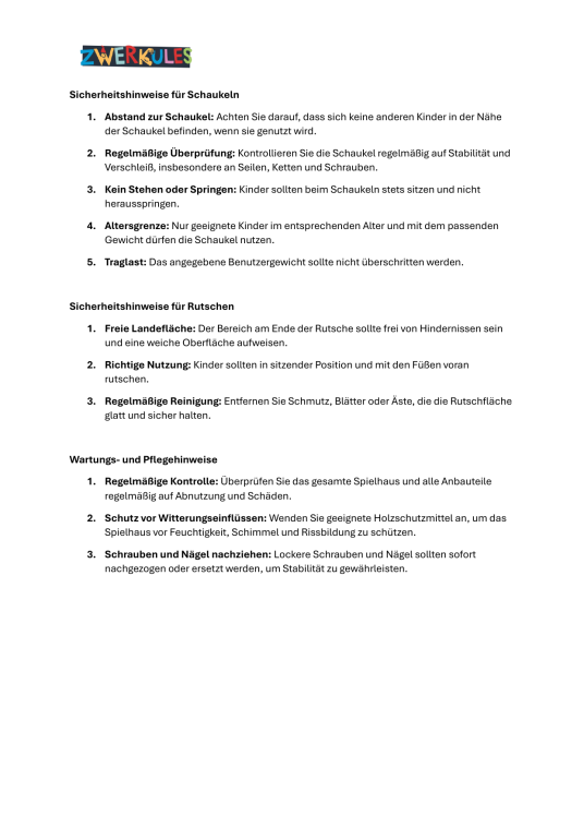 Zwerkules Villa 3 | Kinder Stelzenhaus mit Rutsche und Schaukel | Holz 