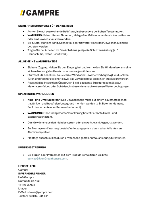 Gampre Aluminium Glas Gewächshaus Sanus L07 | Schwarz | 290x220x208 cm 