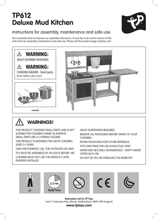 TP Toys Holz Matschküche Murmeltier Deluxe | Natur | 136x40x96 cm 