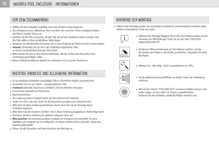 Palram - Canopia Aluminium Poolüberdachung Majorca 46 | Anthrazit | 670x457x81 cm 