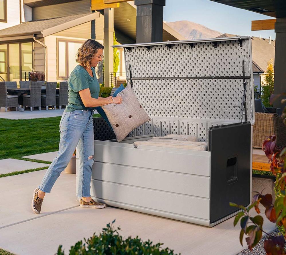 Lifetime Titan | Kunststoff XXL Gartenbox 984 L | Grau