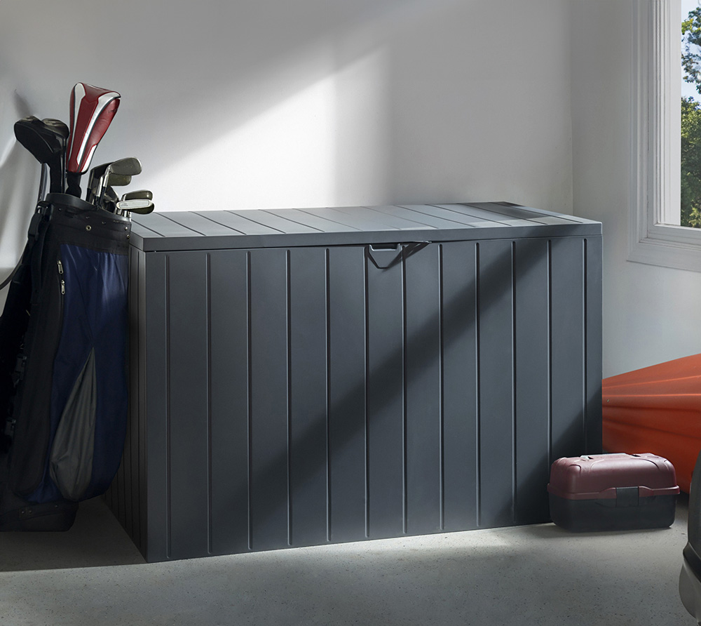 Shelterlogic Stahl Gartenbox | 870 L | Kissenbox & Auflagenbox | Anthrazit