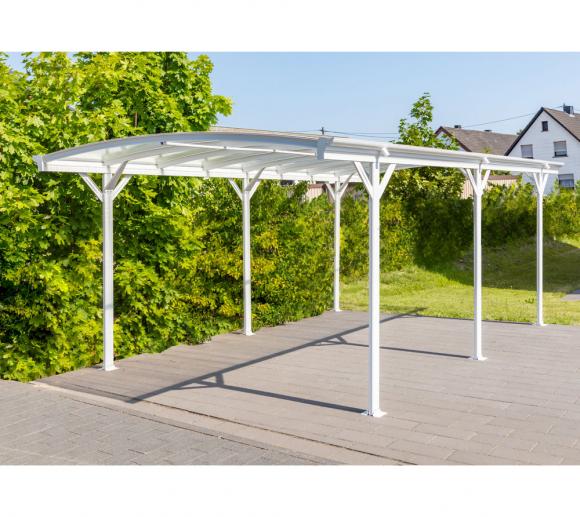 Westmann Aluminium Runddach Carport Stockholm Weiss 3x6 M