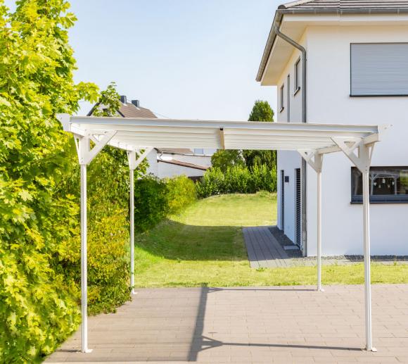 Westmann Aluminium Flachdach Carport Helsinki Weiss 3x5 M
