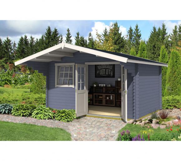 Lasita Maja Gartenhaus Gotland 3e Holzhaus 4x5m 40mm Blau