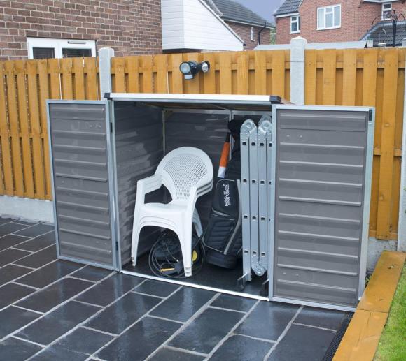 Palram Geratebox Mulltonnenbox Voyager Dunkelgrau 137x90 Cm