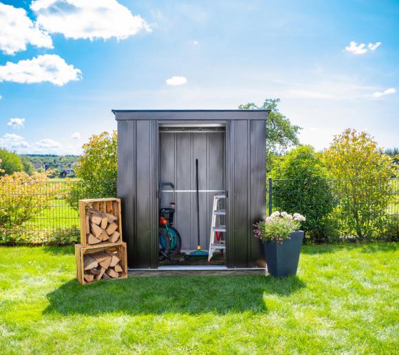 Spacemaker Metallgerätehaus 6x4 onyx schwarz 195x196 cm ...