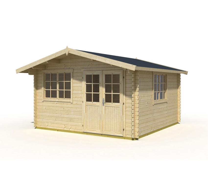 Lasita Maja Holz Gartenhaus Norderney 3 | 480x445x257 cm | Natur