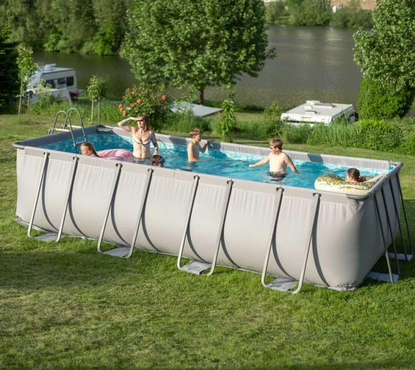 Summer Waves Elite Frame Pool | Aufstellpool rechteckig | Komplettset | Grau | 549x274x132 cm 