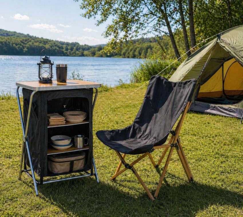 Westmann Oakbrook | faltbarer Campingtisch mit Stauraum 