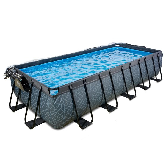 exit frame swimming pool inkl uberdachung stone 540x250 cm mygardenhome