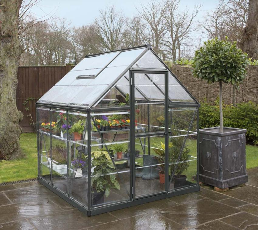 Palram Canopia Aluminium Gewächshaus Harmony 66 Grau 185x185x208