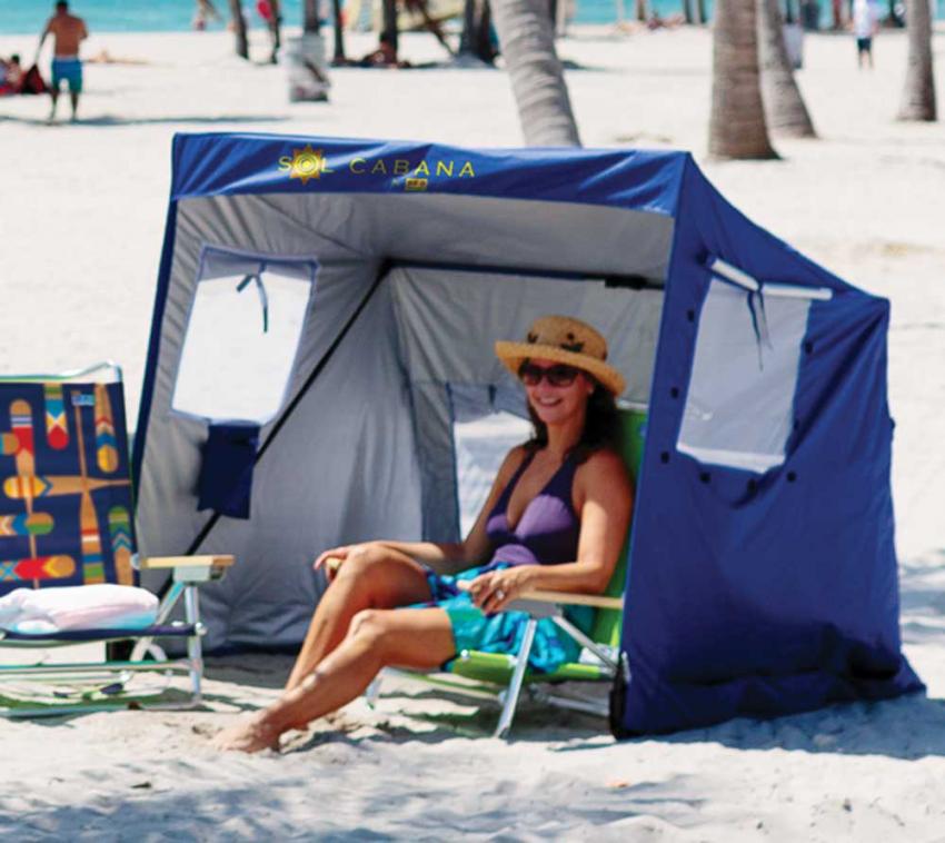 Rio Brands Strandmuschel inkl Tasche Sonnenschutz Zelt Breite 244cm UVB Schutz 