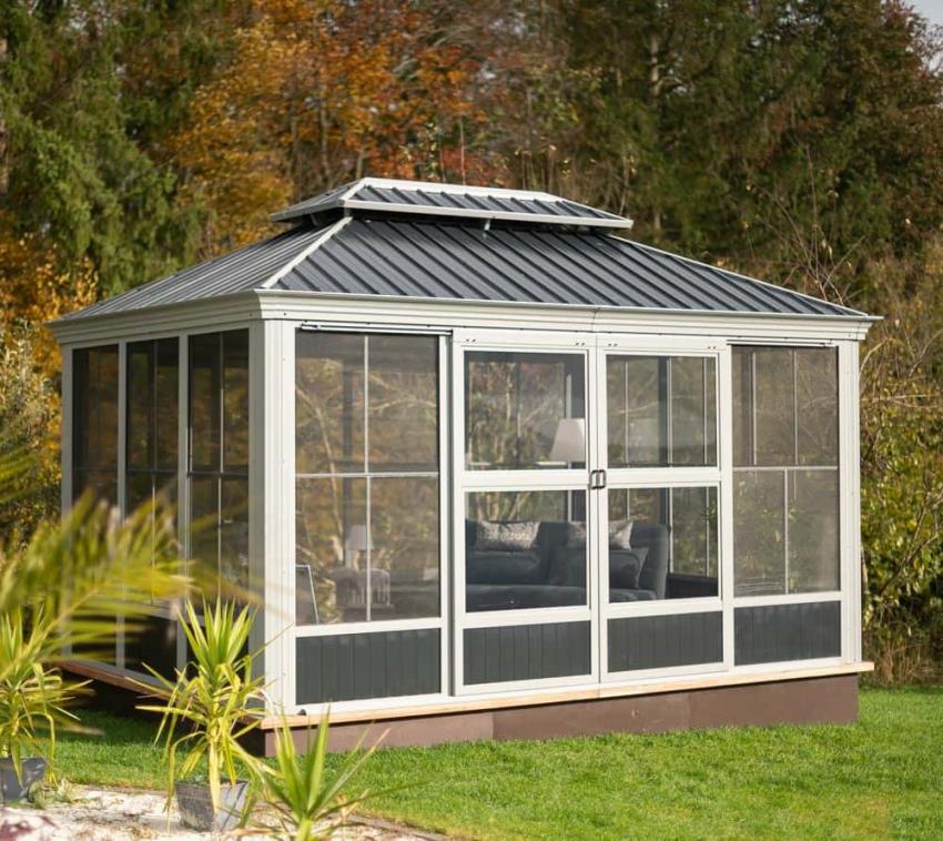 Sojag Aluminium Pavillon Wintergarten Bolata 1014 Anthrazit/Lichtgrau