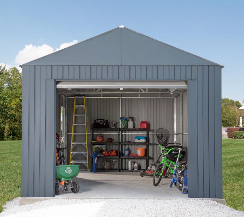 Sojag Everest Stahl Garage mit Rolltor 3,7 x 9,2 m Blechgarage