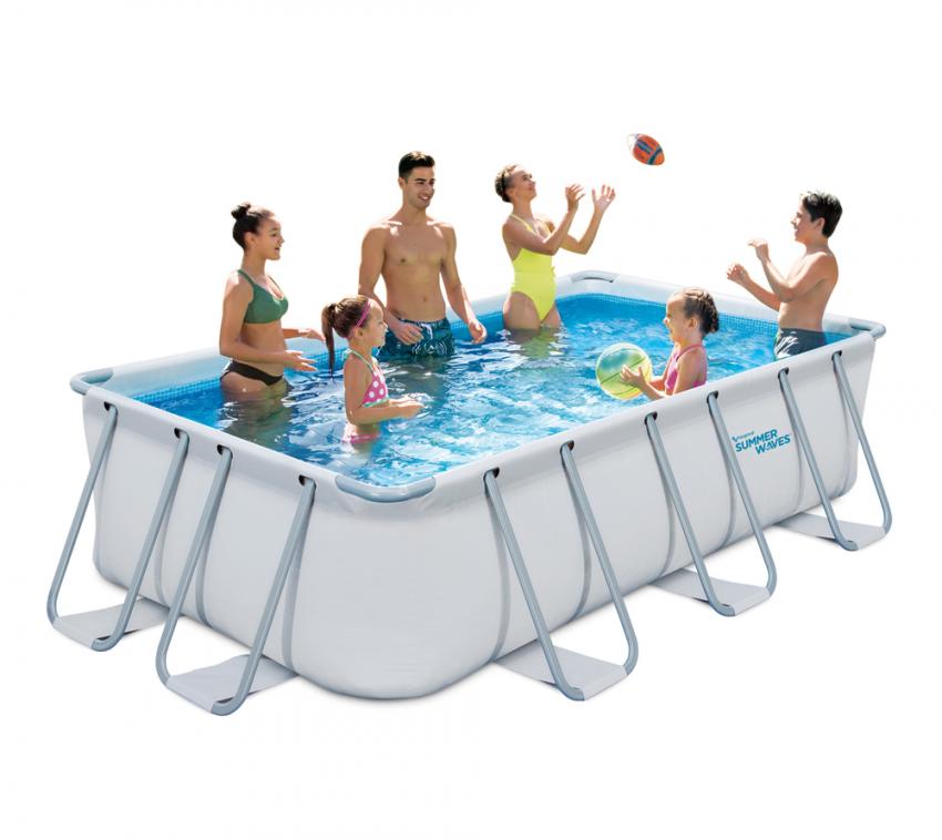Summer Waves Aufstellpool Elite Swimmingpool lichtgrau 440x240x100 cm