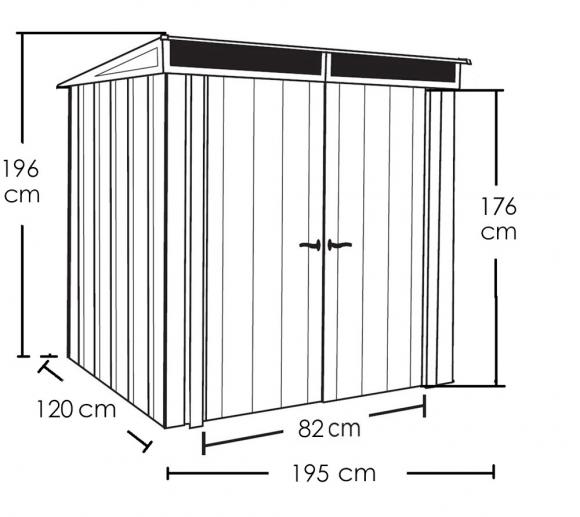 Spacemaker Metallgeratehaus 6x4 Lichtgrau Mygardenhome