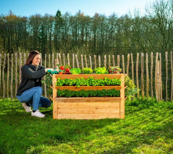 Westmann Premium Hochbeet Xxl Krauterbeet 124x91x73 Cm Natur