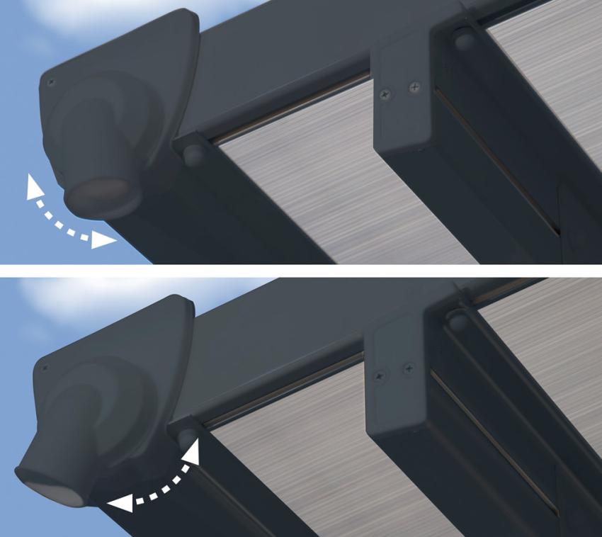 Palram - Canopia Terrassenüberdachung Feria | Anthrazit | 295x305x305 cm Ohne Seitenwand