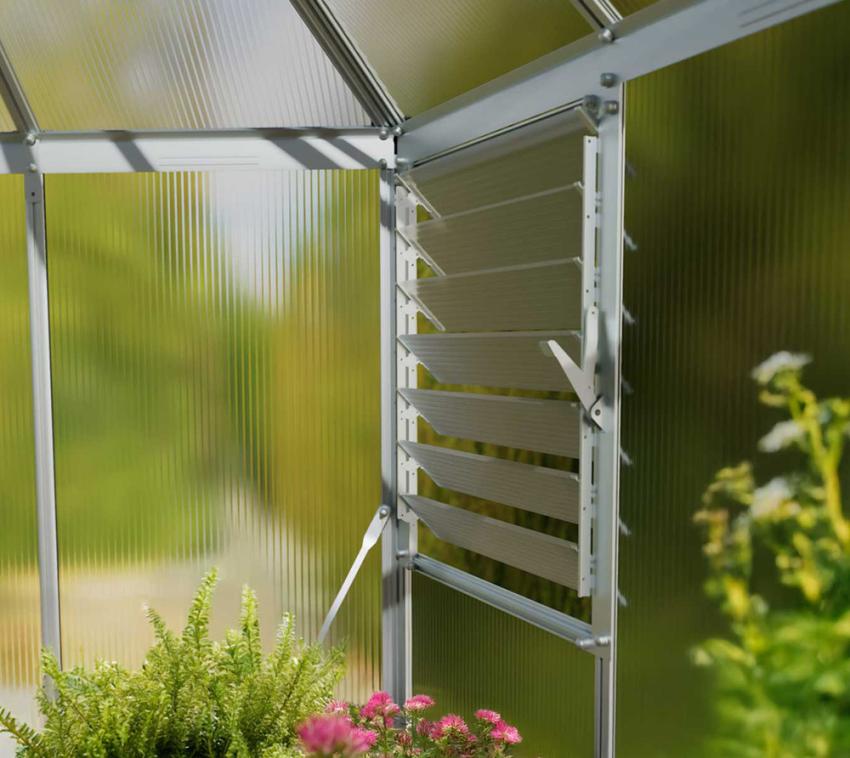 B-WARE Palram - Canopia Hexa | Aluminium Gewächshaus mit Fundament | Orangerie 