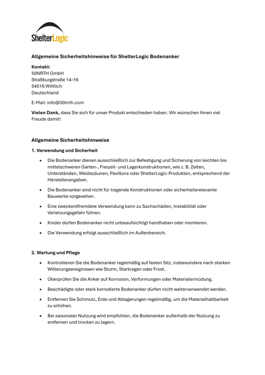 ShelterLogic Aluminium Bodenanker 4 Stück | Silber | 107 cm 