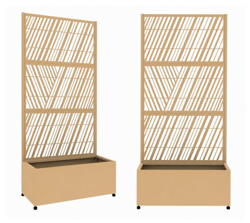 Westmann Dekora 15 | Metall Pflanzkasten mit Rankgitter | Beige | 90x40x180 cm 