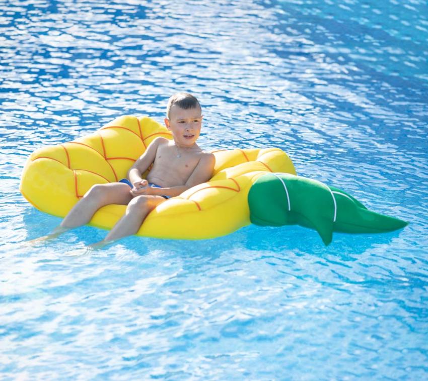 B-WARE Westmann Stoff Schwimminsel Ananas | Gelb | 68x130x13 cm 