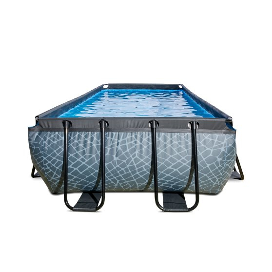 exit frame swimming pool inkl uberdachung stone 540x250 cm mygardenhome