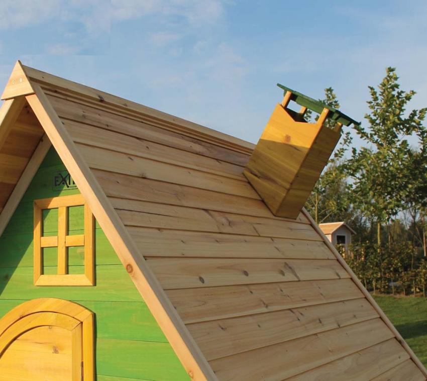 EXIT Kinderspielhaus Fantasia 100 Grün inkl. Fenster und Schornstein