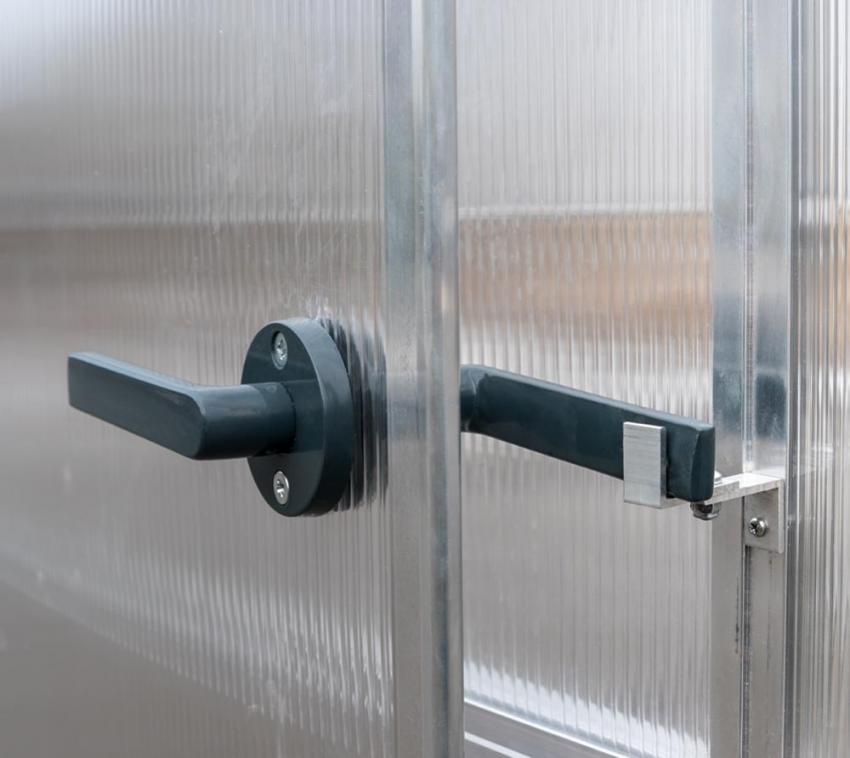Aufzucht und Treibhaus Pflanzenhaus Sanus XL18 Silber //// 290x640x225 cm //// Fr/ühbeet Gartenhaus Gampre Aluminium Gew/ächshaus-Set